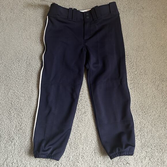 Mizuno Pants - Mizuno Softball Pants Woman's Size Medium Elastic Bottom Navy Blue Athletic
